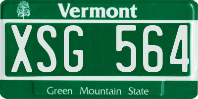 VT license plate XSG564