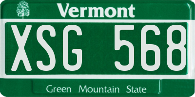 VT license plate XSG568