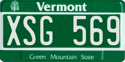 VT license plate XSG569