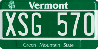 VT license plate XSG570