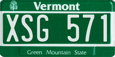 VT license plate XSG571