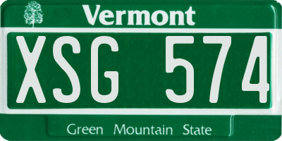 VT license plate XSG574