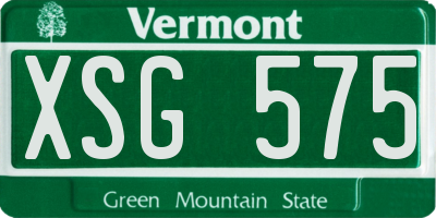 VT license plate XSG575
