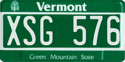 VT license plate XSG576