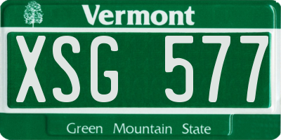 VT license plate XSG577