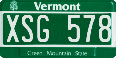 VT license plate XSG578