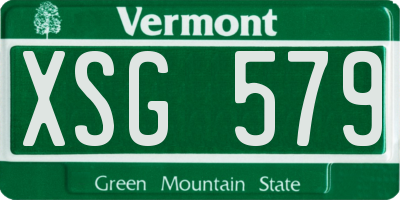 VT license plate XSG579