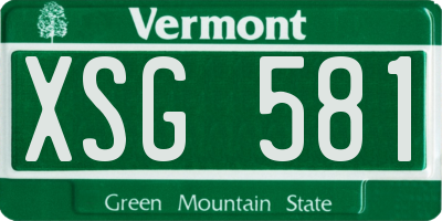 VT license plate XSG581