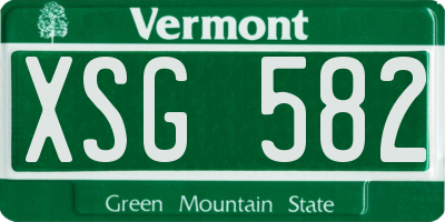 VT license plate XSG582