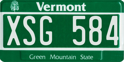 VT license plate XSG584