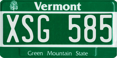 VT license plate XSG585