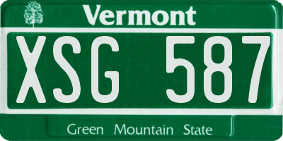 VT license plate XSG587