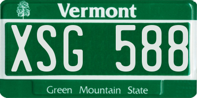 VT license plate XSG588