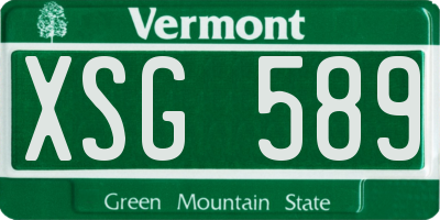 VT license plate XSG589