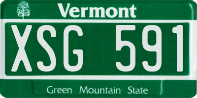 VT license plate XSG591