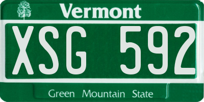 VT license plate XSG592