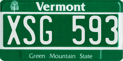 VT license plate XSG593