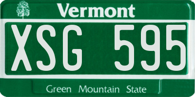 VT license plate XSG595