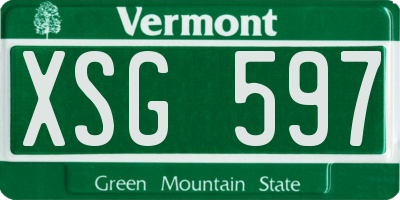 VT license plate XSG597
