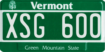 VT license plate XSG600
