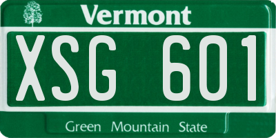 VT license plate XSG601