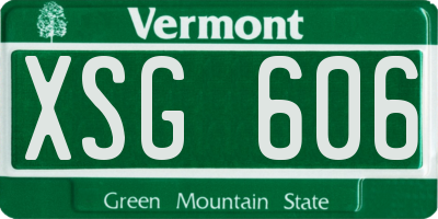 VT license plate XSG606