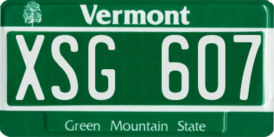 VT license plate XSG607