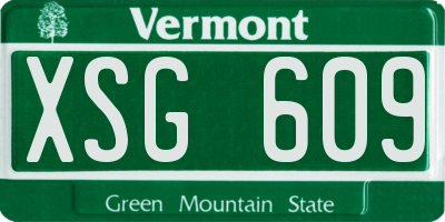 VT license plate XSG609