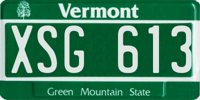 VT license plate XSG613