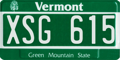 VT license plate XSG615