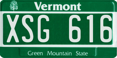 VT license plate XSG616
