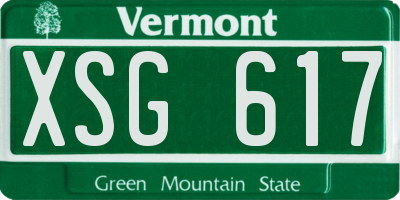 VT license plate XSG617