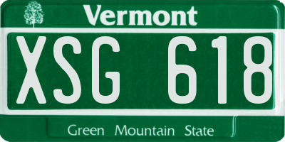 VT license plate XSG618