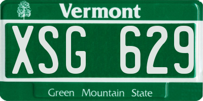 VT license plate XSG629