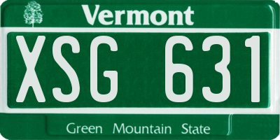 VT license plate XSG631