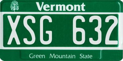 VT license plate XSG632