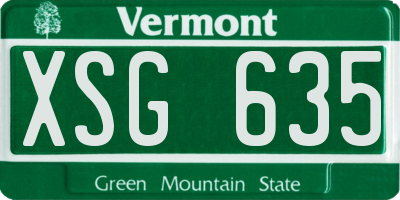 VT license plate XSG635