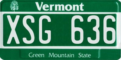 VT license plate XSG636