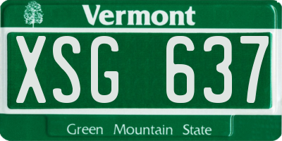 VT license plate XSG637