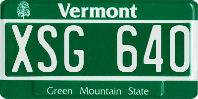 VT license plate XSG640