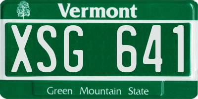 VT license plate XSG641