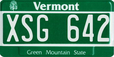 VT license plate XSG642