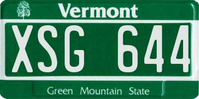 VT license plate XSG644
