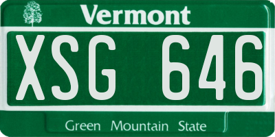 VT license plate XSG646