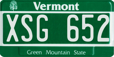 VT license plate XSG652