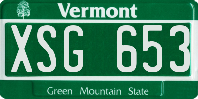 VT license plate XSG653