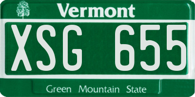 VT license plate XSG655
