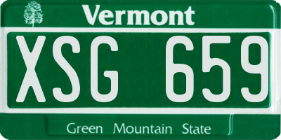 VT license plate XSG659