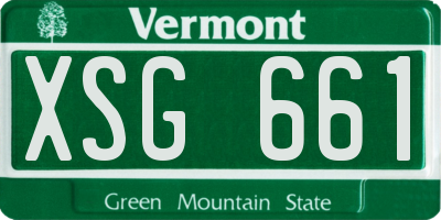 VT license plate XSG661