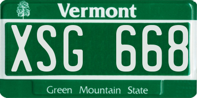 VT license plate XSG668